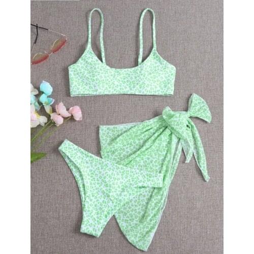 GU101 Womens Three-piece Suit Sexy Bikini Sets Woman Summer Swimming Suit One Bikini Bra With Two Pants