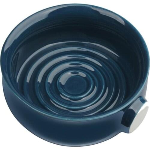 Ceramic Shaving Soap Bowl For Men, Non-slip Handle, Wide Mouth, Large Capacity, Easier to Foaming, Dark Blue, Royal Blue