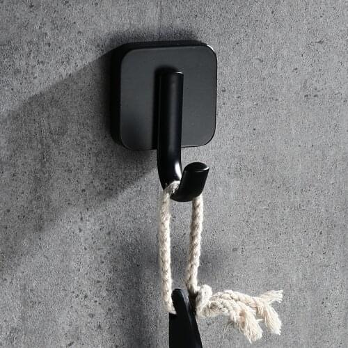 1 pcs stainless steel towel hook black matted kitchen clothes hanger hook wall mounted towel hooks for bathrooms robe hook black