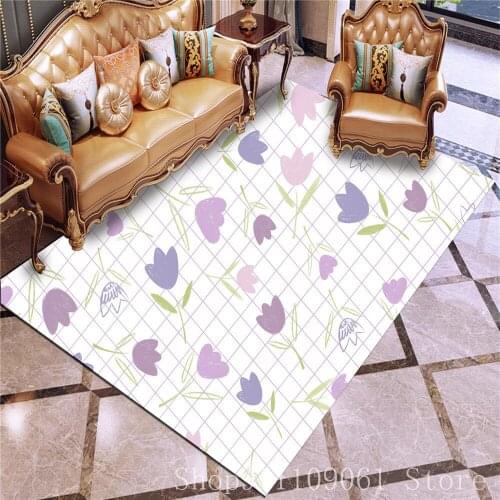 Small Fresh Style 3D Print Carpets Living Room Floor Mat Bedroom Cartoon Large Carpets Kids Room Crawl Floor Rug Hallway Doormat