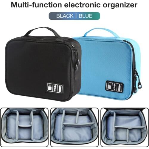 Multifunction Digital Storage Bag USB Data Cable Earphone Wire Pen Power Bank Organizer Portable Travel Kit Case Pouch