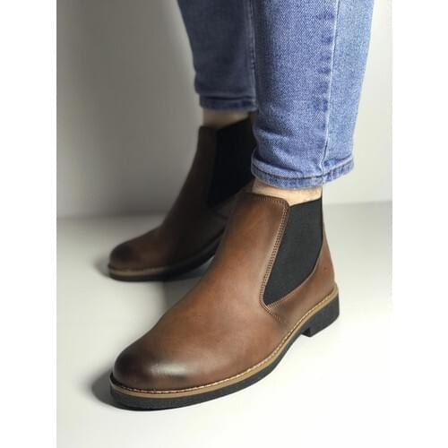 Men new fashion half boots low heel shoes male casual classic new fashion faux leather boots low heel elegant