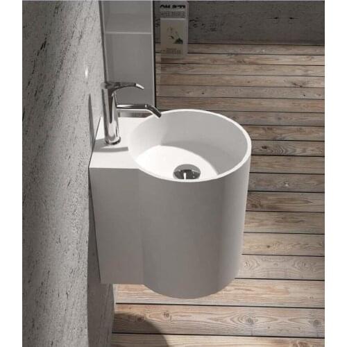 Corian Bathroom Wall Hung Wasbasin Solid Surface Hand Sink Cloakroom Vanity Wash Sink RS38479