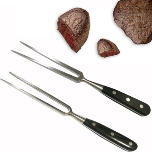 Stainless Steel Roast Meat Fork BBQ Skewers Thicken Plastic Handle Steak Forks Campfire Outdoor Cooking Tools Meat Claw 29cm