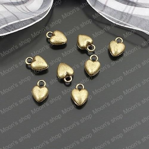 Wholesale 7mm Antique Bronze 3D Heart Alloy Charms Pendants Diy Jewelry Findings Accessories 50 pieces(JM352)