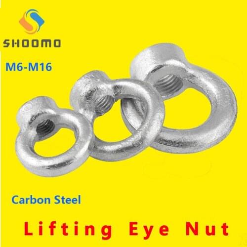 Lifting Eye Nut Ring Nut Thread Eye Nut Marine Lifting Eyenut Ring Nuts Loop Hole For Cable Rope Lifting Carbon Steel GB