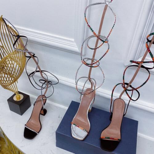 Casual Designer fashion women shoes real leather Criss-Cross strappy over knee high hees sandalias de las mujeres mujer 2021