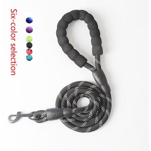 Pet Dog Leash Rope 1.5 Meters Durable and Tough Nylon Reflective Comfortable Padded Handle Heavy Duty Training Dog Walking Leash