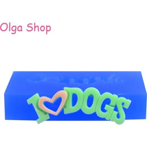 PYL245 38.8mm I LOVE DOGS Flexible Silicone Mold - Sugarcraft Fondant Cake Decorating, Chocolate, Jewelry, Resin, Gum Paste Wax