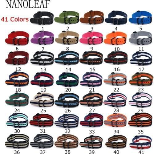 HOT Nylon Watch Band for NATO ZULU Army Sports Style Strap 18MM 20MM 22MM 24MM Wristband Accessories with Black Ring Buckle