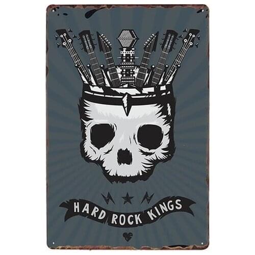 Rock Music Beer Rock Pub Metal Iron Painting Tin Sign Bar Club Pin Up Wall Stickers Retro Tin Plate Plaques Guitar Sketch Sign