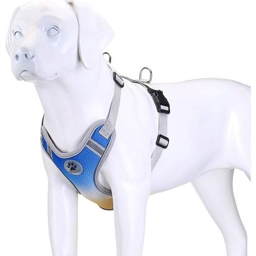 Reflective Pet Dog Harness Jacket Adjustable Gradient Color Vest Chest Strap For Small Medium Large Dogs Dog Supplies Accessory