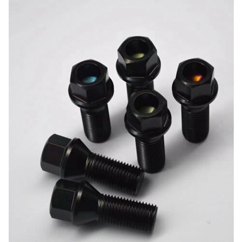 Custom high strength not rust car Gr5 titanium wheel blck bolts