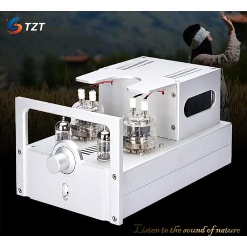 TZT Class A Tube Amplifier HiFi Tube Amp 10Wx2 For 4-8" Passive Speakers Assembled