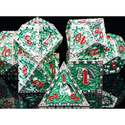 Metal dnd dice set RPG d&d gear mechanical dungeon and dragon polyhedral purple dice with bag D20 D12 D10 D8 D6 D4