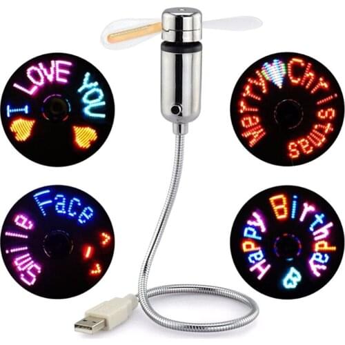 USB Fan Flexible Gooseneck LED Programmable Fan for PC Laptop Notebook Desktops EM88