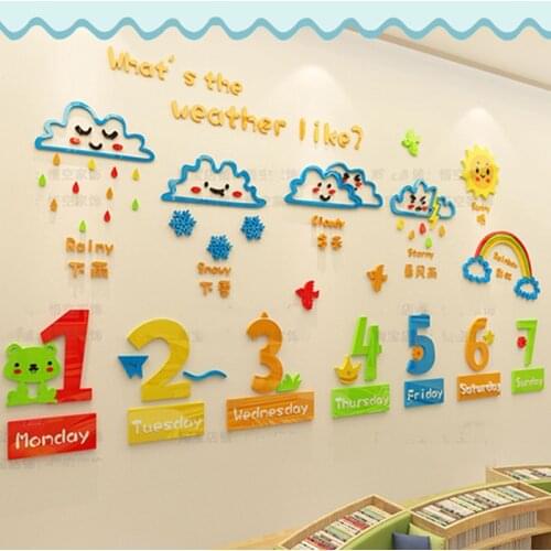 Language Classroom Decoration Wall Stickers Counseling Hosting Class Training Wall Layout Kindergarten Sports Ring Creation Stic