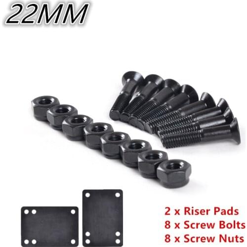 22MM Replacement Skateboard Truck Hardware Set Screws Bolts Skateboard Longboard Rubber Risers Pads Hardware Truck Screws