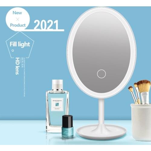 LED Touch Screen Makeup Mirror Cosmetic Mirror USB Charger Stand Tabletop Bathroom Bedroom Travel espejo de maquillaje spiegel