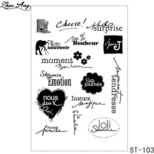 ZhuoAng French theme stamp Transparent and Clear Stamp DIY Scrapbooking Album Card Making DIY Decoration Making