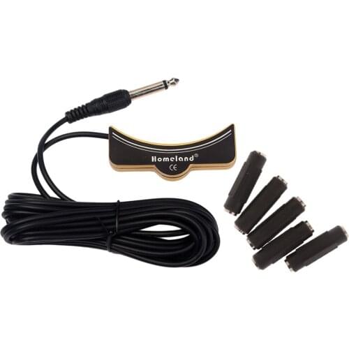 Acoustic Guitar Pickup Preamp & 5pieces Female to Female Stereo 3.5mm Adapter Female Jack