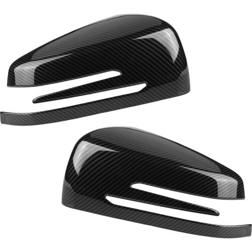 2pcs Carbon Fiber Side Rearview Mirror Cap Cover Trim for Mercedes Benz A B C E GLA Class W204 W212 ABS Plastic Car Accessories