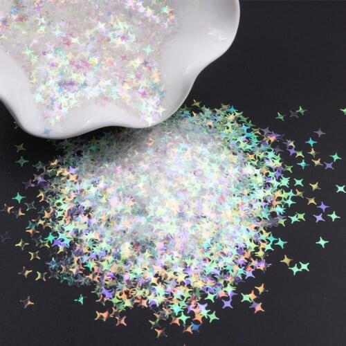 3-5mm Mini Star Sequins Ultra Thin PET Paillettes Transparent Multi-shape Sequin Paillette Nail Art Manicure Wedding Confetti 8g