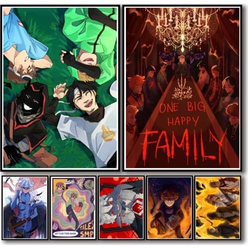 50 Designs Anime Dream Smp Whitepaper Poster Protagonist Artwork Fancy Wall Sticker for Coffee House Bar