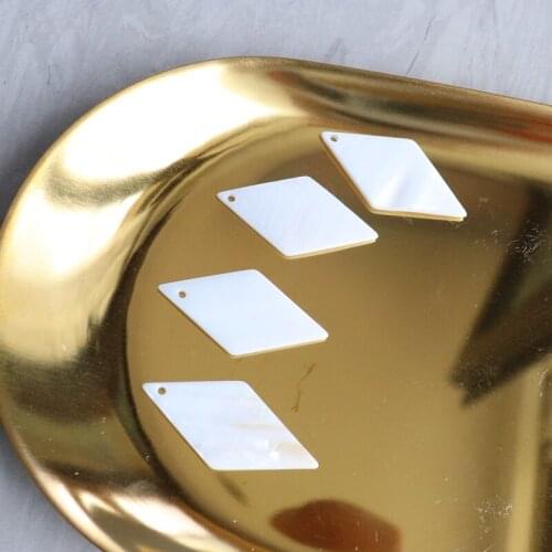 15*30MM 60Pcs 100% Natural White Shell Rhombus Jewelry Earring Charms Jewellery Accessories Findings