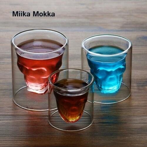 80ml Skull Wine Glass Mug Latte Coffee Whiskey Transparent Glass Cup Vodka Drinking Wine Glass Bar Club Accessories