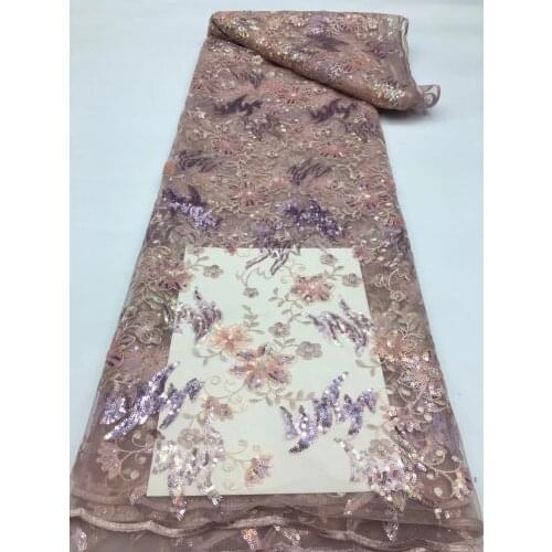 African lace fabric high quality mesh lace fabric luxury tulle net lace with sequins for wedding dress
