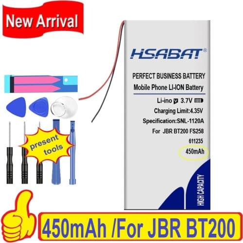 Top Brand 100% New 450mAh 611235 601235 Battery for JBR BT200 FS258 Bluetooth Headset MP3 MP4 MP5 GPS DVR Speaker Smart Watch