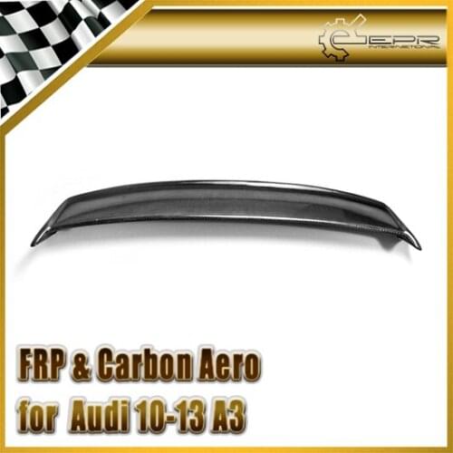 Car Accessories For Audi 2010-2013 A3 Carbon Fiber Rear Spoiler Glossy Finish Trunk Wing Lip Fibre Splitter Kit