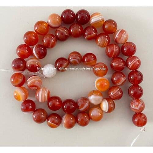 Free Shipping Natural Stone Banded Red Lace Agates Round Loose Beads 4 6 8 10 12MM Pick Size For Jewelry Making