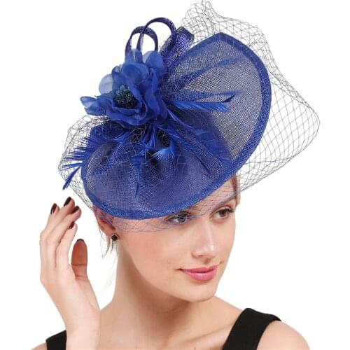 Imitation Sinamay Fashion Headpiece Elegant Ladies Occasion Net Hair Fascinators Hats Headband Women Chic Mesh Fedora Cap