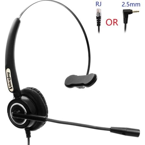 Call center headset with RJ9 plug office headset with noise canceling microphone for most phones