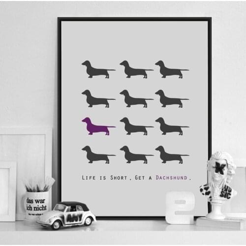 Dachshund Dog Canvas Art Print and Poster Modern Multi Dachshund Puppy Dog Wall Decor Picture Home Room Decor Canvas Painting