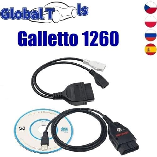 Galleto 1260 OBDII ECU Flasher OBD 1260 Diagnsotic Interface OBD2 1260 Tuning Tool Galletto 1260 ECU Chip Tuning with FTDI Chip