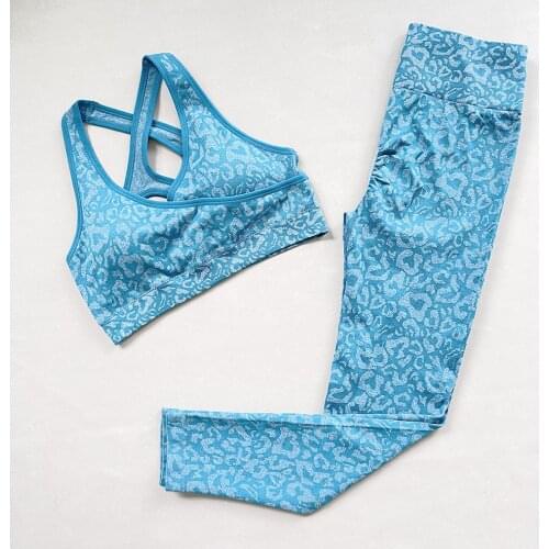 Camo Seamless Sport Set Women 2pcs Crop Top Bra Leggings Athletic Yoga Sport Wear Workout Outfit Fitness Female Leopard Gym Suit