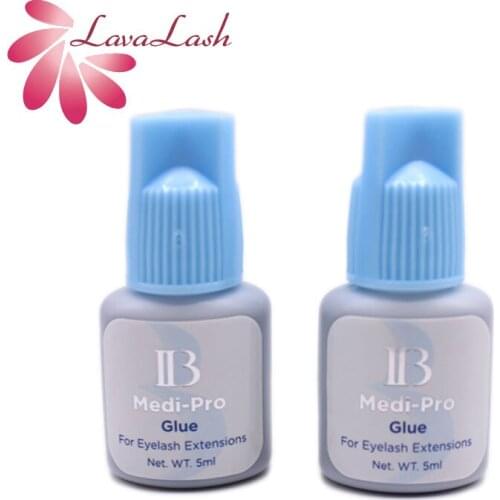 2 Bottles IB Ibeauty Medi-Pro Glue Black For Eyelash Extension Glue Light Blue Cap 5ml Original Korea Adhesive 1-2s Fast Drying