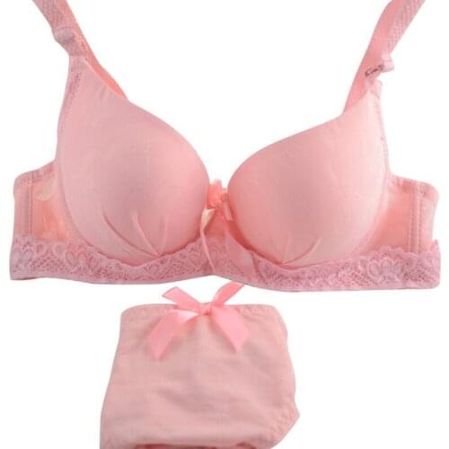 Women Bra Panty Set 2 Piece Lingerie Underwire Bra Push Up Panties Seamless Underwear Black White Blue Pink Bra and Panty Set