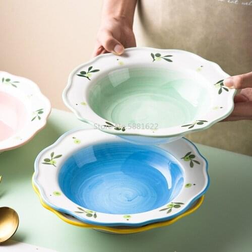 Creative Household Ceramic Plate Personality Deep Plate Pasta Steak Afternoon Tea Western Plate Japanese Tableware