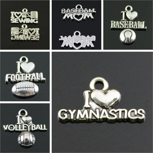 Malzahar I Heart Volleyball Charms diy jewelry bracelet charms for jewelry making kit accessories