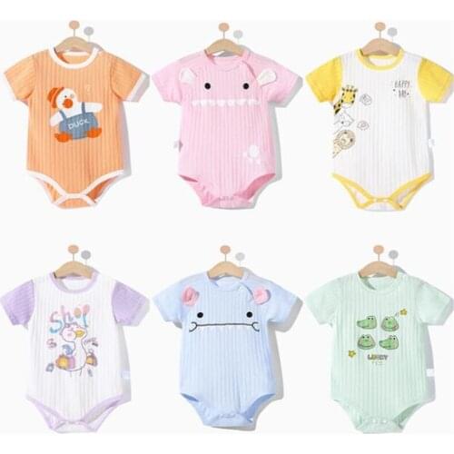 Newborn Baby Summer Rompers Bodysuit Cotton Baby Jumpsuit Cartoon ropa bebe Baby Boy Girl Clothes Baby Clothes 0-2Years