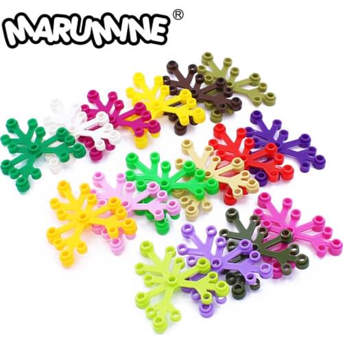 Marumine 30PCS Blocks Flower Tree Parts City Building Compatible 2417 Classic Bricks Construction Educational Toys