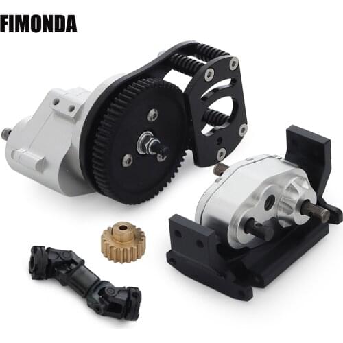 CNC Metal D90 Single Speed Transmission Gearbox Transfer Case for 1/10 RC Crawler RC4WD Gelande II FJ40 G2 D110 DefenderTF2