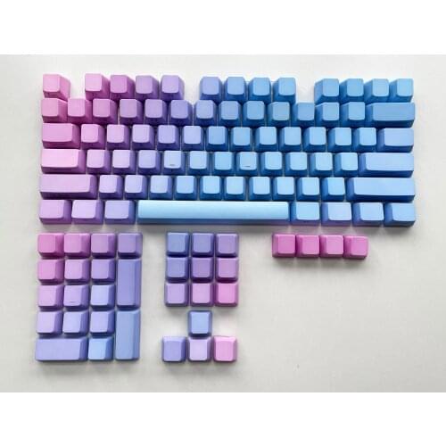 New 5 Colors Gradient Keycaps PBT 104 108 Standard ANSI OEM Profile Side Print for Cherry MX Switches Mechanical Keyboard