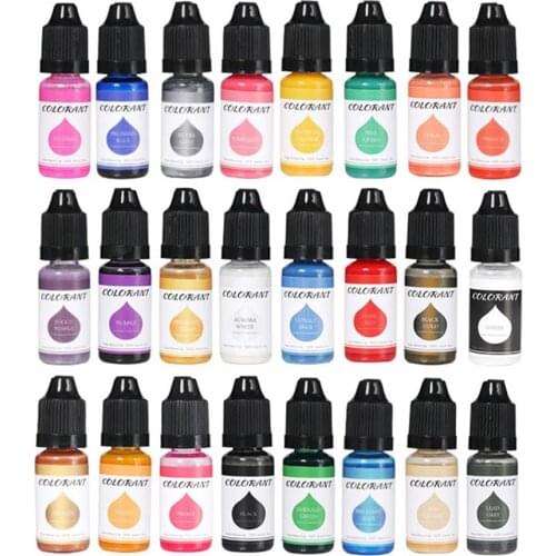 10ml 24 Color Pigment Filler For Resin Jewelry Making Pearl Powder Dye Pearl Resin UV Epoxy Nail Paint Pigment