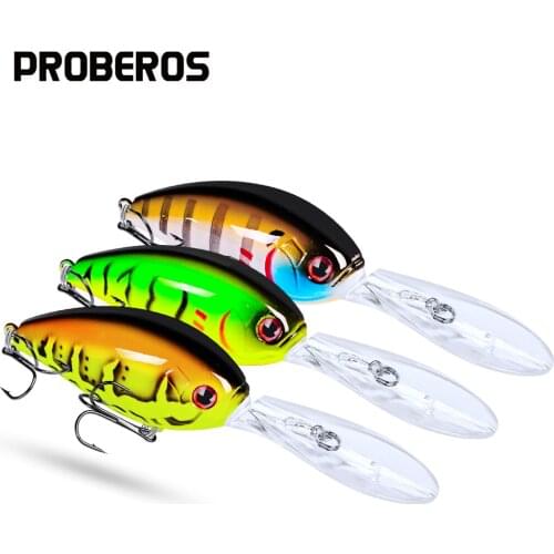 PROBEROS CrankBaits 6pc/lot Fishing Tackle 6# Hook 11.5cm-4.53/17.5g-0.62 Fishing Lure 6 color Fishing Bait Hard Bait