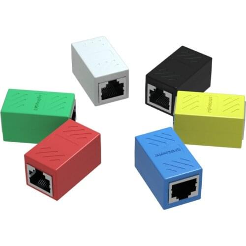 RJ45 Female To Female Port Network Ethernet LAN Splitter Connector Transfer Head RJ45 Adapter Coupler CAT5 CAT6 Sockt